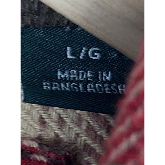 Orvis Big Bear Heavyweight Flannel Shirt Men’s L Red Check Plaid Shacket Pockets - Picture 7 of 16